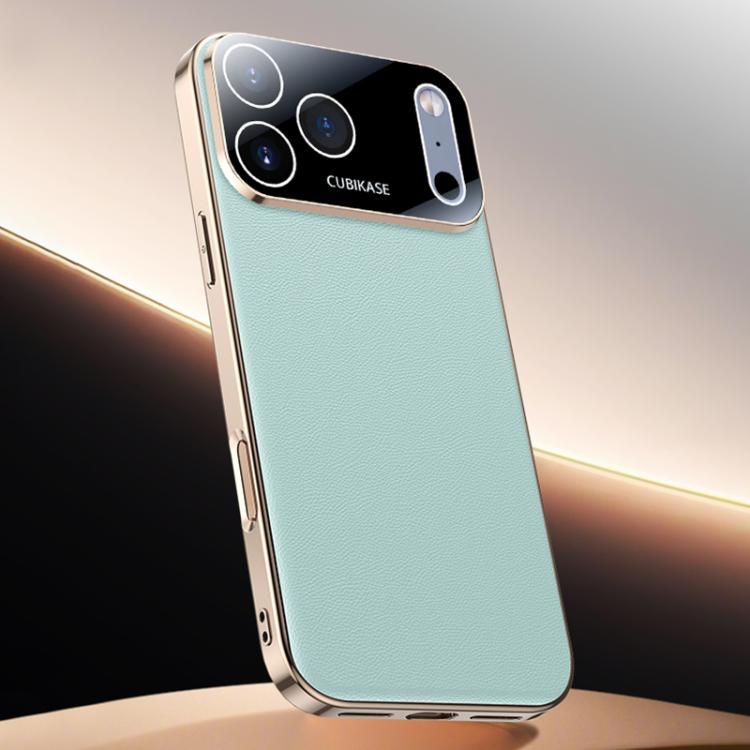 

For iPhone 17 Pro Skin Feel Leather Texture Cooling Phone Case(Cyan-blue)