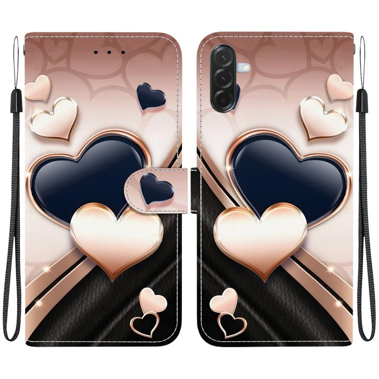 

For Samsung Galaxy A57 5G Crystal Texture Colored Drawing Leather Phone Case(Love Heart)