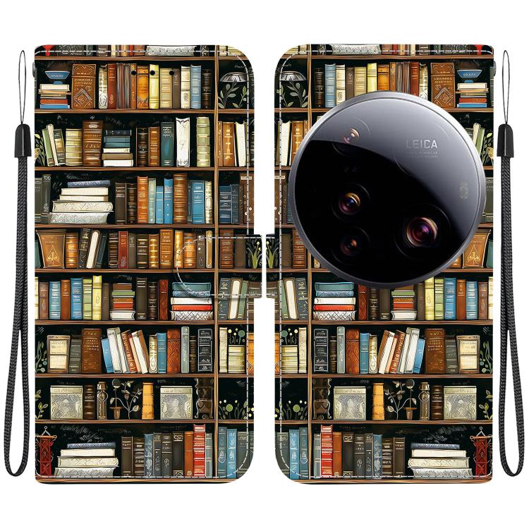 

For Xiaomi 15 Ultra Crystal Texture Colored Drawing Leather Phone Case(Bookshelf)