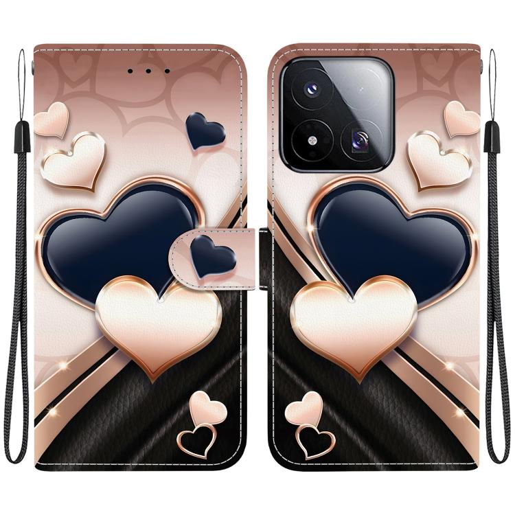 For Xiaomi 17 Max 5G Crystal Texture Colored Drawing Leather Phone Case(Love Heart)