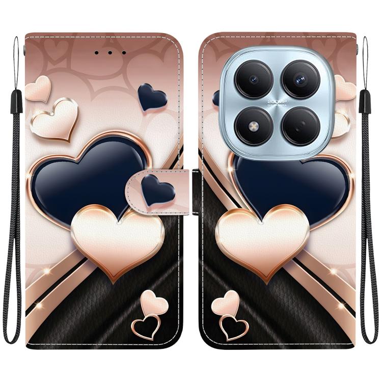 

For Redmi Note 15 Pro 4G Global 163.2mm Crystal Texture Colored Drawing Leather Phone Case(Love Heart)