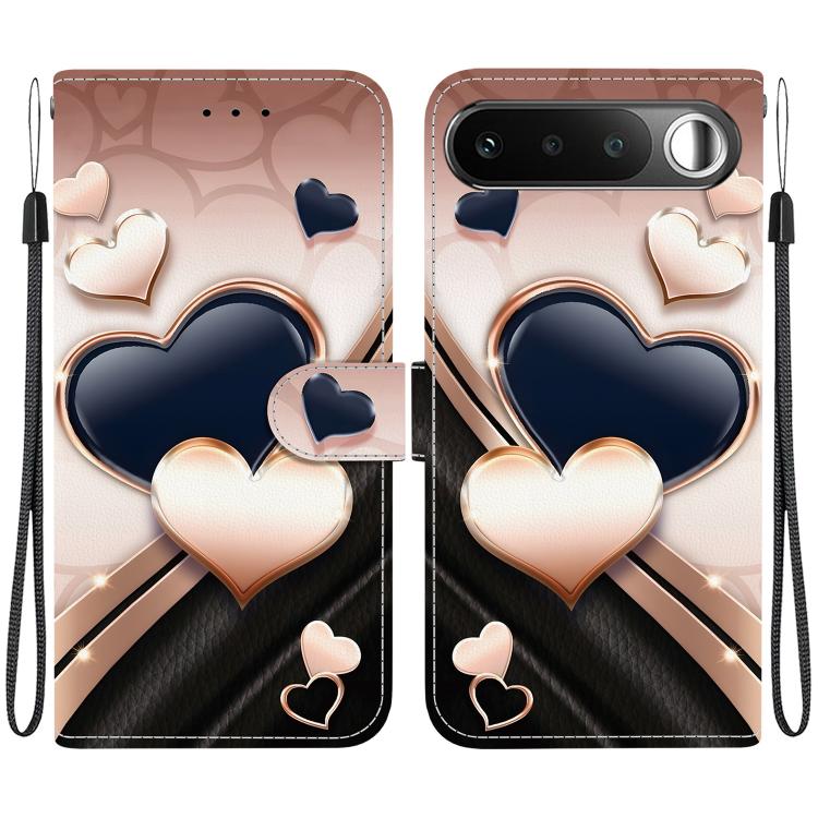 

For Realme 16 5G Crystal Texture Colored Drawing Leather Phone Case(Love Heart)