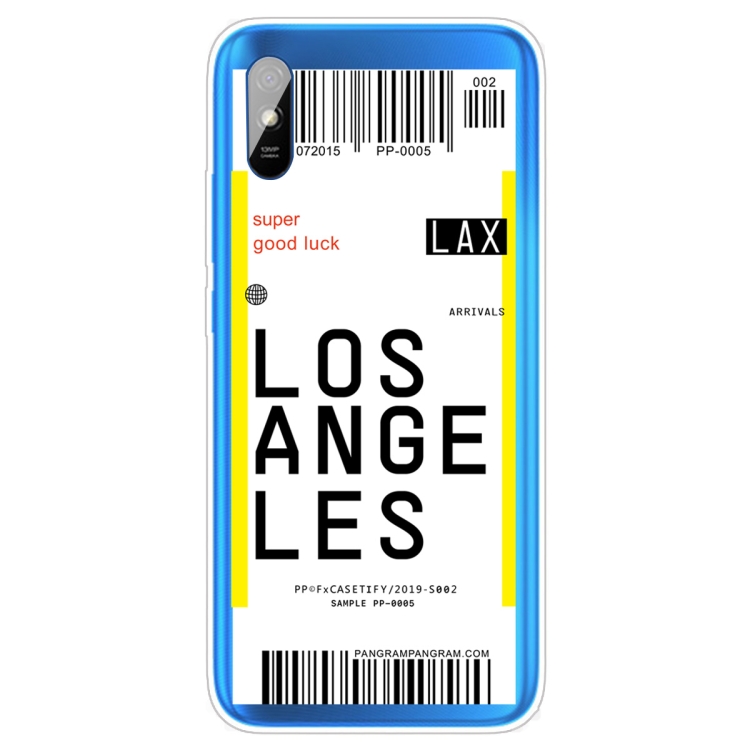 

For Xiaomi Redmi 9A Boarding Card Series Pattern TPU Protective Case(Los Angeles)