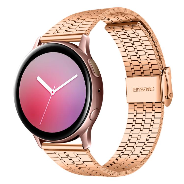 

22mm xDfind Seven Beads Buckle Stainless Steel Watch Band(Rose Gold)