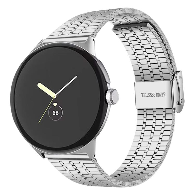 

For Google Pixel Watch 3 45mm xDfind Seven Beads Buckle Stainless Steel Watch Band(Silver)