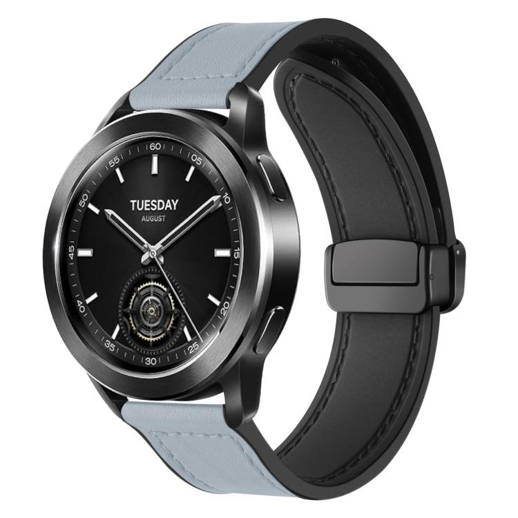 

22mm xDfind Crazy Horse Pattern Silicone Skin Magnetic Buckle Watch Band(Taupe)