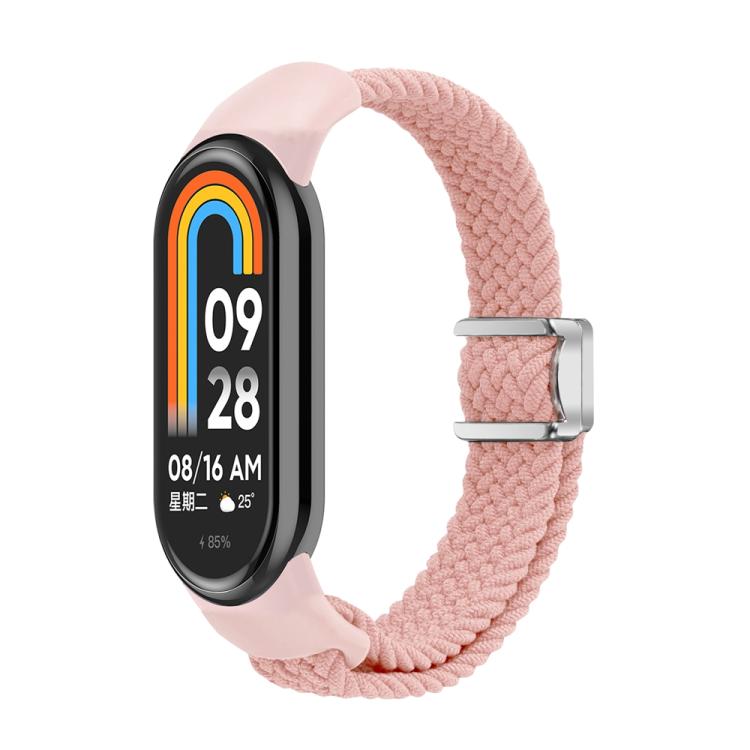 

For Xiaomi Smart Band 10 / 9 / 8 xDfind Nylon Braided Loop Magnetic Buckle Watch Band(Pink Sand)