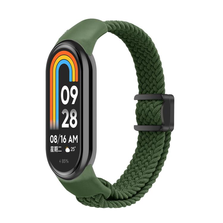 

For Xiaomi Smart Band 10 / 9 / 8 xDfind Nylon Braided Loop Magnetic Buckle Watch Band(Green)