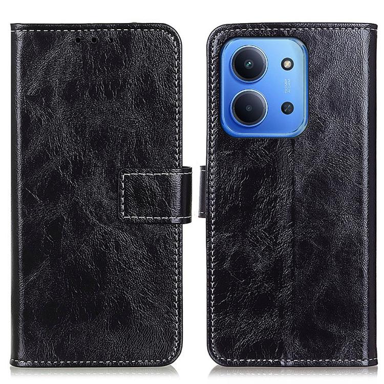 

For Redmi 15C 4G 171.5mm / Poco C85 4G Retro Crazy Horse Texture Leather Phone Case(Black)