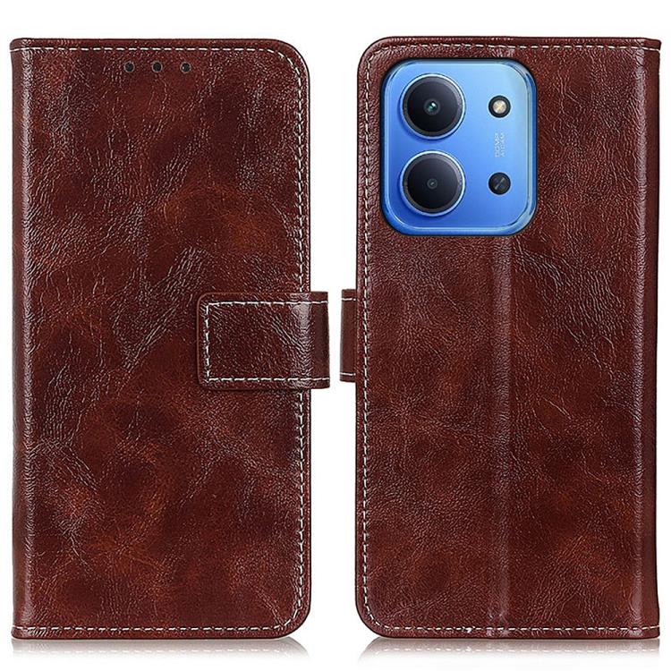 

For Redmi 15C 5G / 4G Global 171mm Retro Crazy Horse Texture Leather Phone Case(Brown)