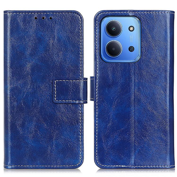 

For Redmi 15C 5G / 4G Global 171mm Retro Crazy Horse Texture Leather Phone Case(Blue)