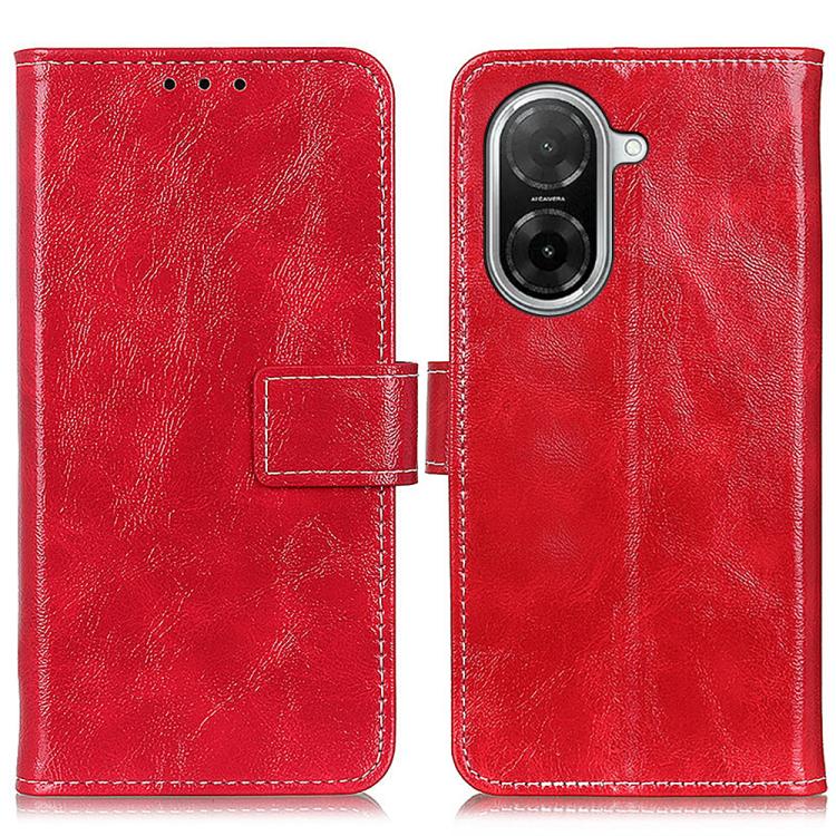 

For Redmi A5 4G 171.7mm / Poco C71 Retro Crazy Horse Texture Leather Phone Case(Red)