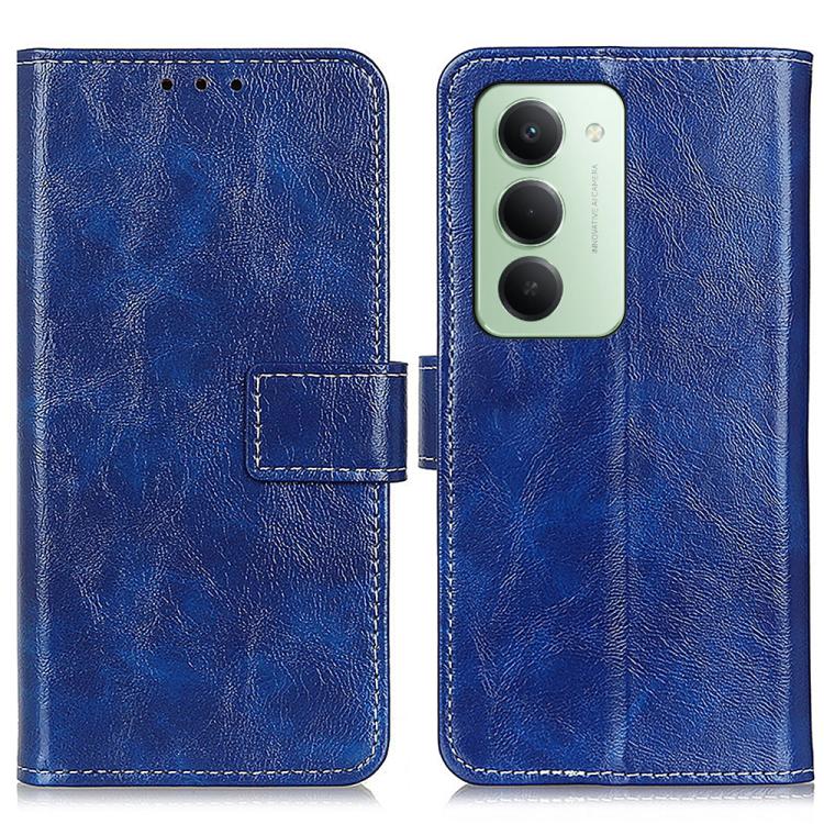 

For Redmi 15 5G / 4G EU 171mm Retro Crazy Horse Texture Leather Phone Case(Blue)