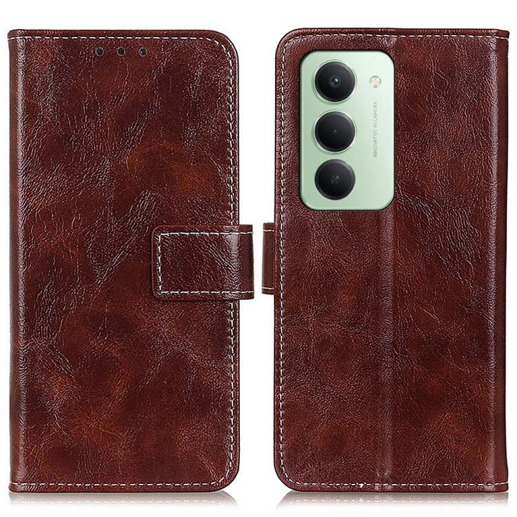 

For Redmi 15 5G Global / 15 4G SEA 169.5mm Retro Crazy Horse Texture Leather Phone Case(Brown)