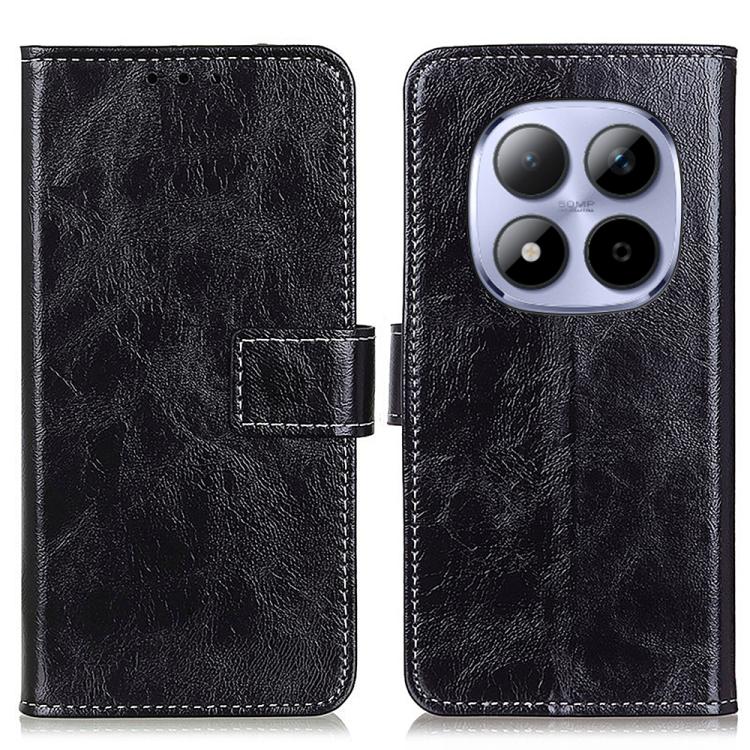 

For Redmi Note 15 Pro 5G Global 163.6mm Retro Crazy Horse Texture Leather Phone Case(Black)