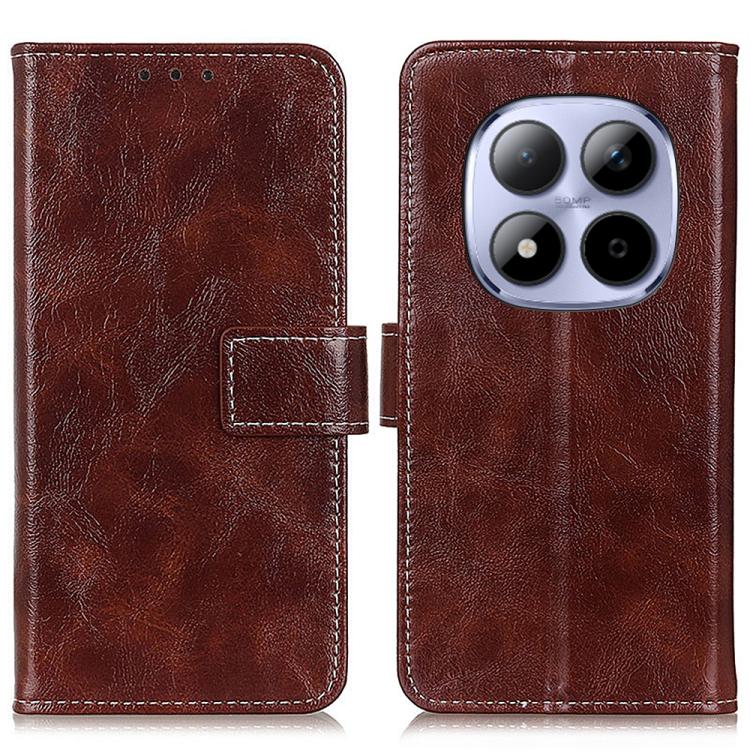 

For Redmi Note 15 Pro+ 5G Global 163.3mm Retro Crazy Horse Texture Leather Phone Case(Brown)