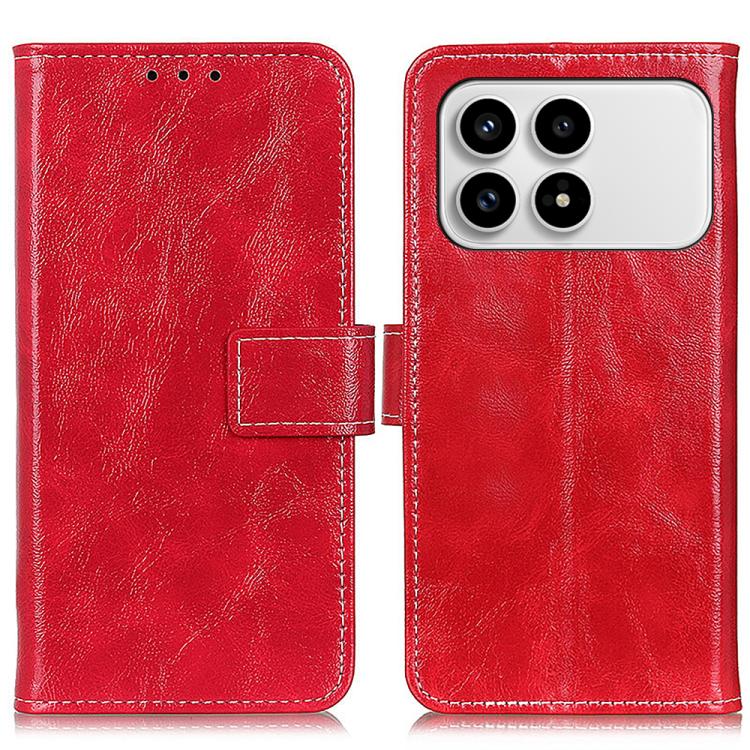 

For Redmi K90 / Poco F8 Pro Retro Crazy Horse Texture Leather Phone Case(Red)
