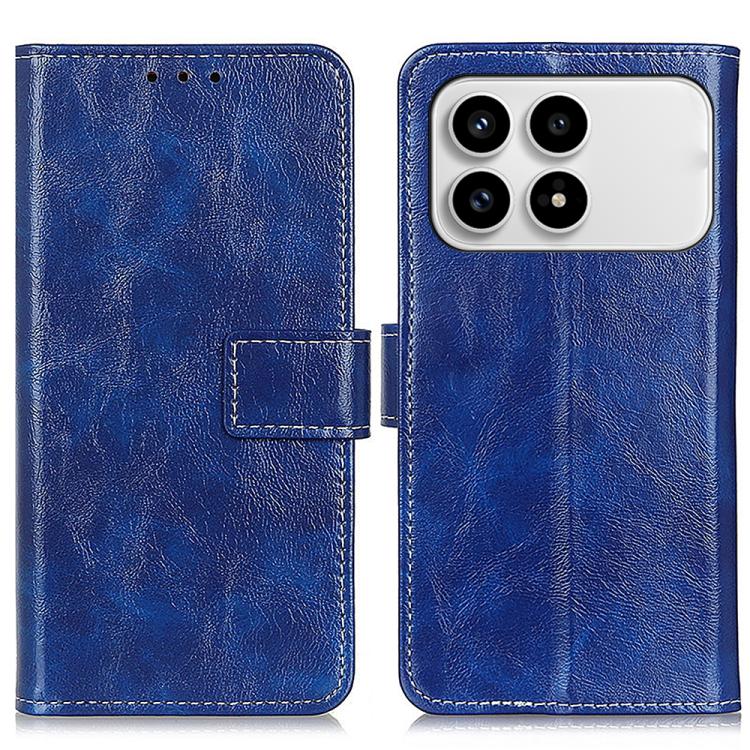 

For Redmi K90 / Poco F8 Pro Retro Crazy Horse Texture Leather Phone Case(Blue)