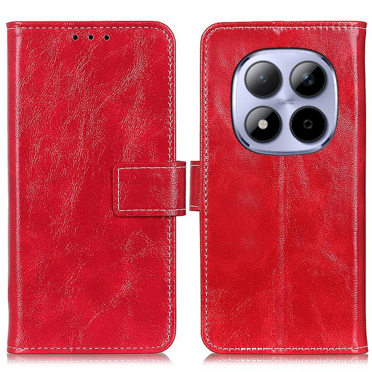 

For Redmi Note 15 Pro 4G Global 165.8mm Retro Crazy Horse Texture Leather Phone Case(Red)