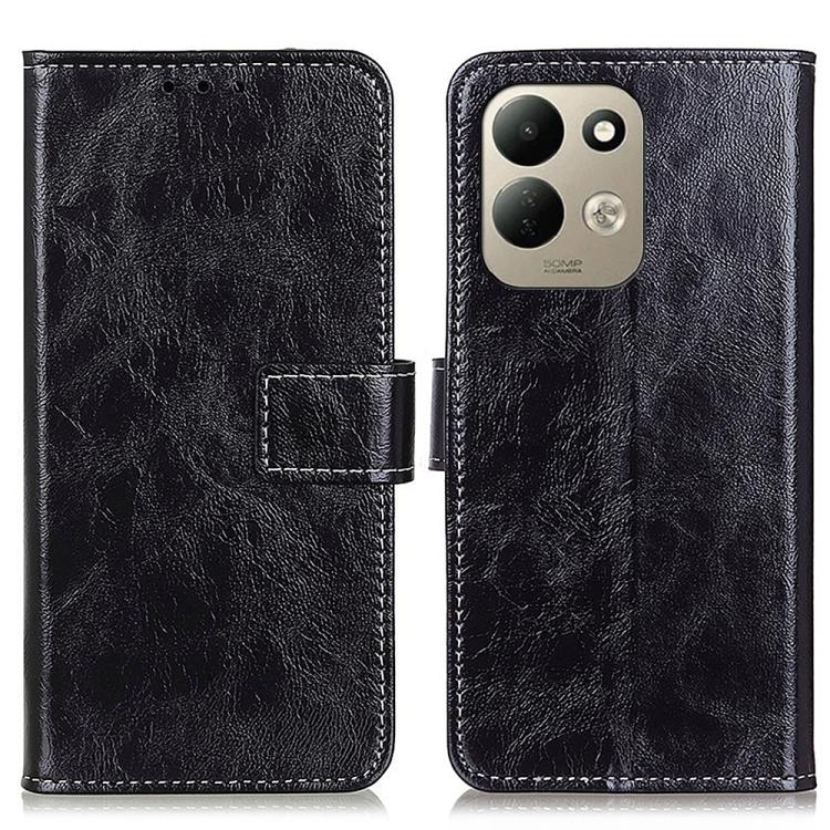 For Redmi 17 5G/4G Global 171mm Retro Crazy Horse Texture Leather Phone Case(Black)