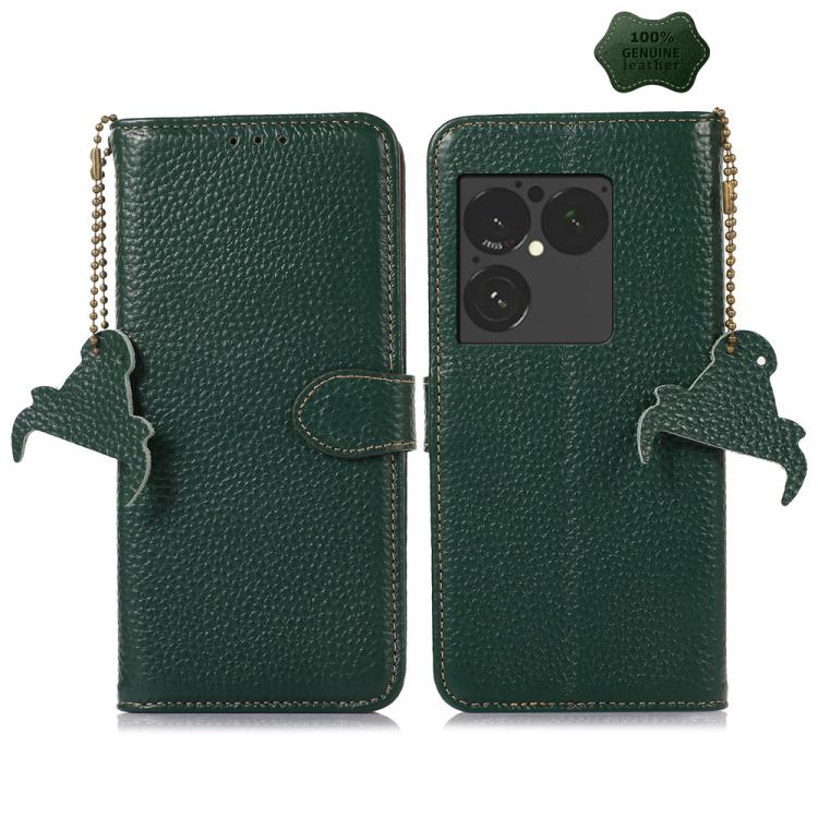 

For Sony Xperia 1 VIII Genuine Leather Litchi Texture RFID Leather Phone Case(Green)