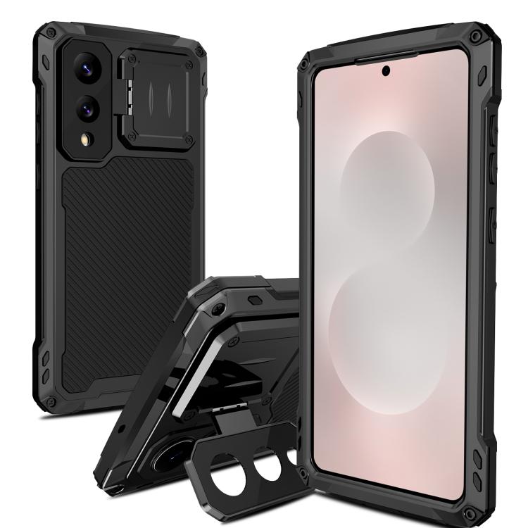 

For Samsung Galaxy S25 Edge 5G Shockproof Life Waterproof Dustproof Metal MagSafe Phone Case(Black)