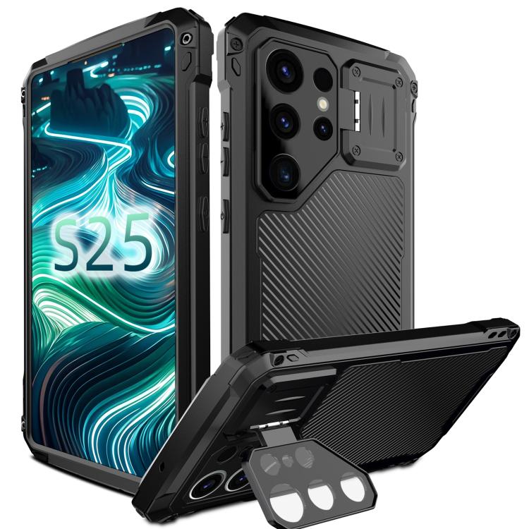 

For Samsung Galaxy S25 Ultra 5G Shockproof Life Waterproof Dustproof Metal MagSafe Phone Case(Black)