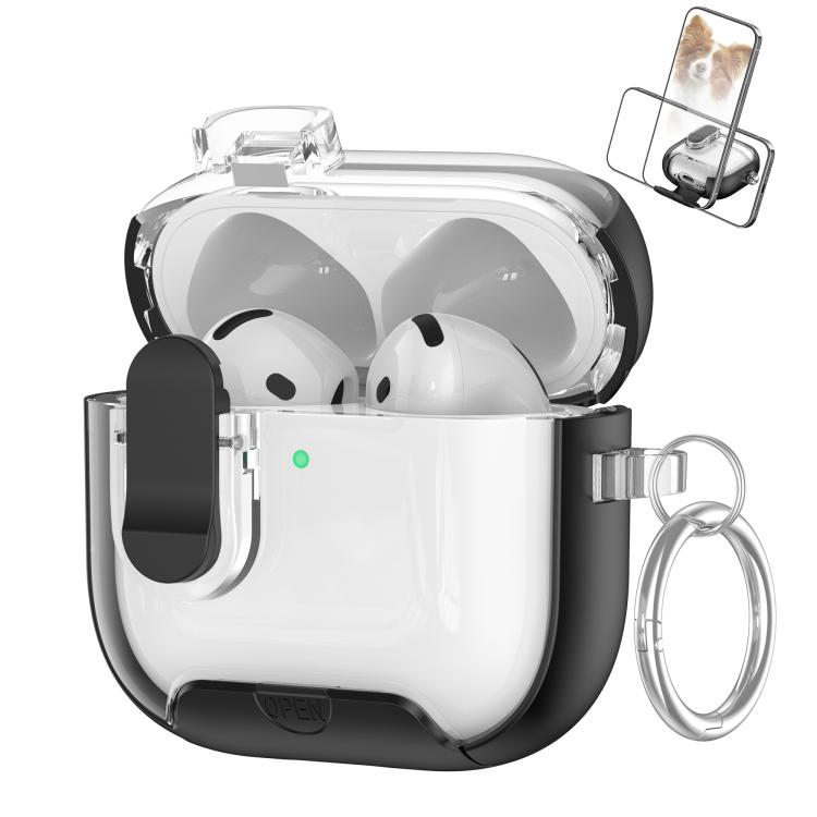 

For AirPods 4 Starchain Series PC Earphone Case with Stand(Black)