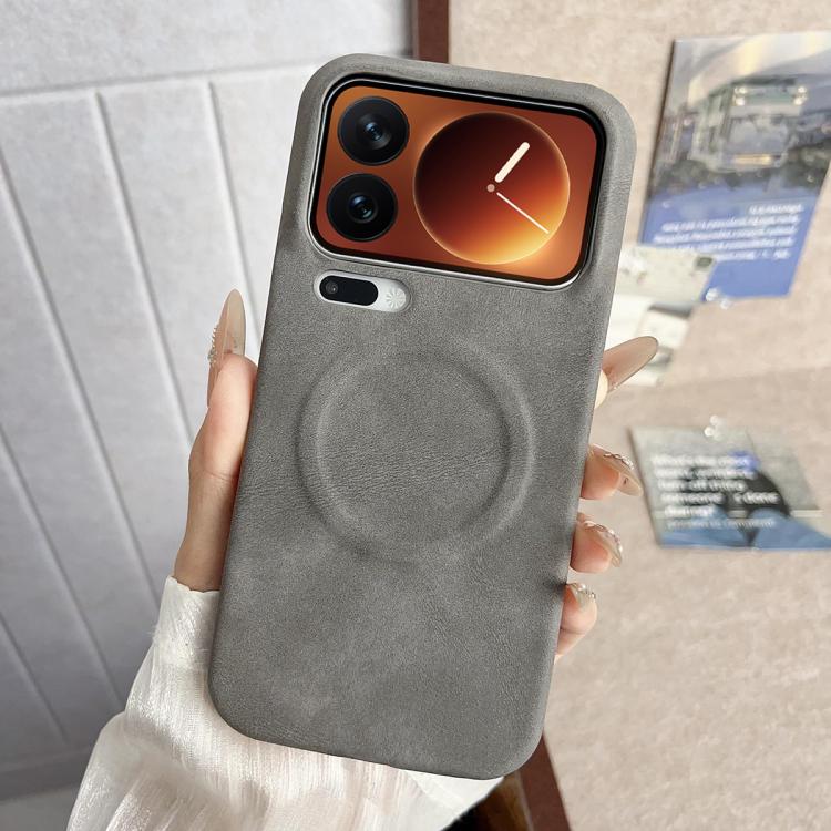 

For Xiaomi 17 Pro Skin Feel Sheepskin MagSafe Magnetic Phone Case(Grey)