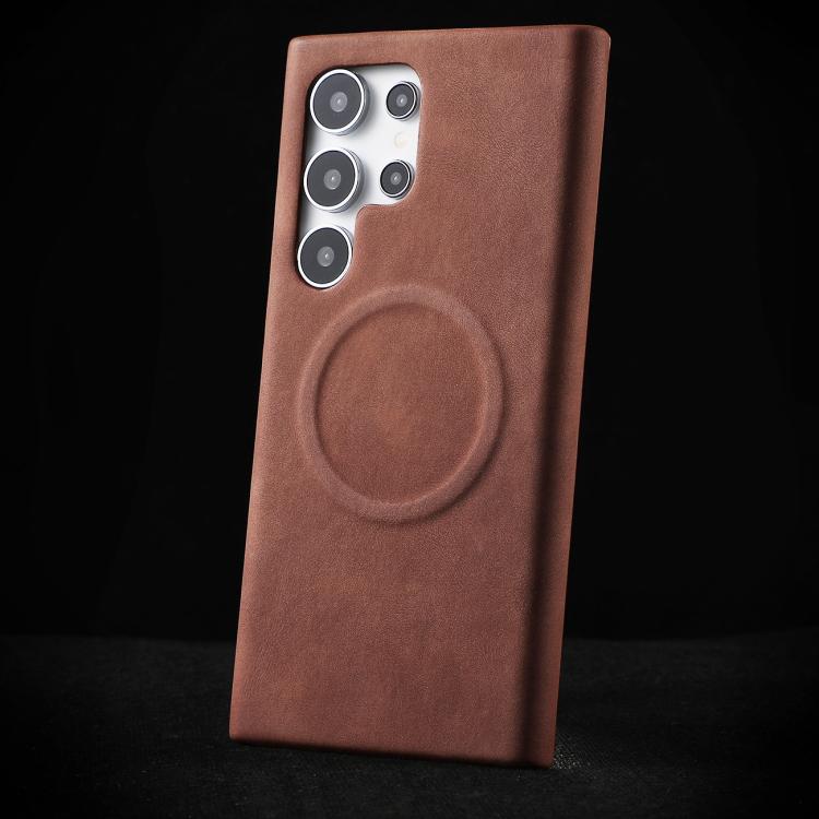 

For Samsung Galaxy S25 UItra 5G Skin Feel Sheepskin MagSafe Magnetic Phone Case(Brown)
