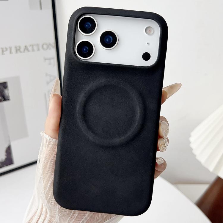 

For iPhone 17 Pro Max Skin Feel Sheepskin MagSafe Magnetic Phone Case(Black)