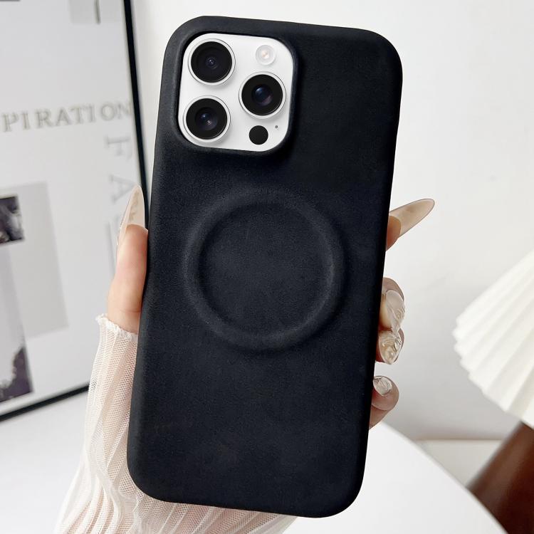 

For iPhone 16 Pro Skin Feel Sheepskin MagSafe Magnetic Phone Case(Black)