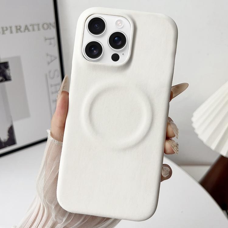 

For iPhone 16 Pro Skin Feel Sheepskin MagSafe Magnetic Phone Case(White)