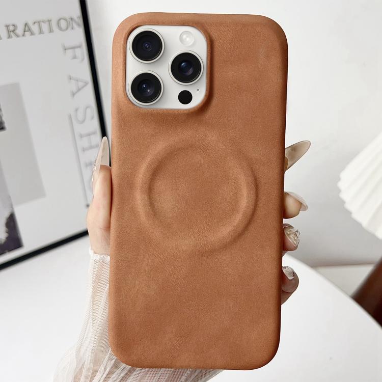 

For iPhone 15 Pro Max Skin Feel Sheepskin MagSafe Magnetic Phone Case(Yellow)