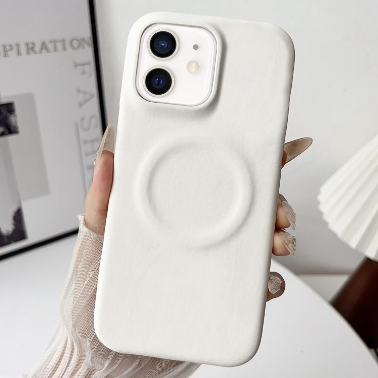 

For iPhone 12 / 12 Pro Skin Feel Sheepskin MagSafe Magnetic Phone Case(White)