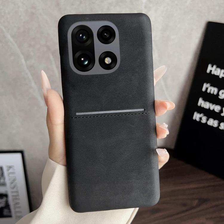 

For OnePlus 15 Skin Feel Sheepskin Card Slot Phone Case(Black)