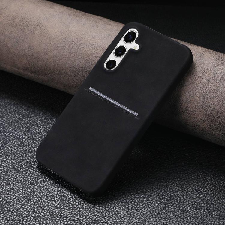 

For Samsung Galaxy A15 5G Skin Feel Sheepskin Card Slot Phone Case(Black)