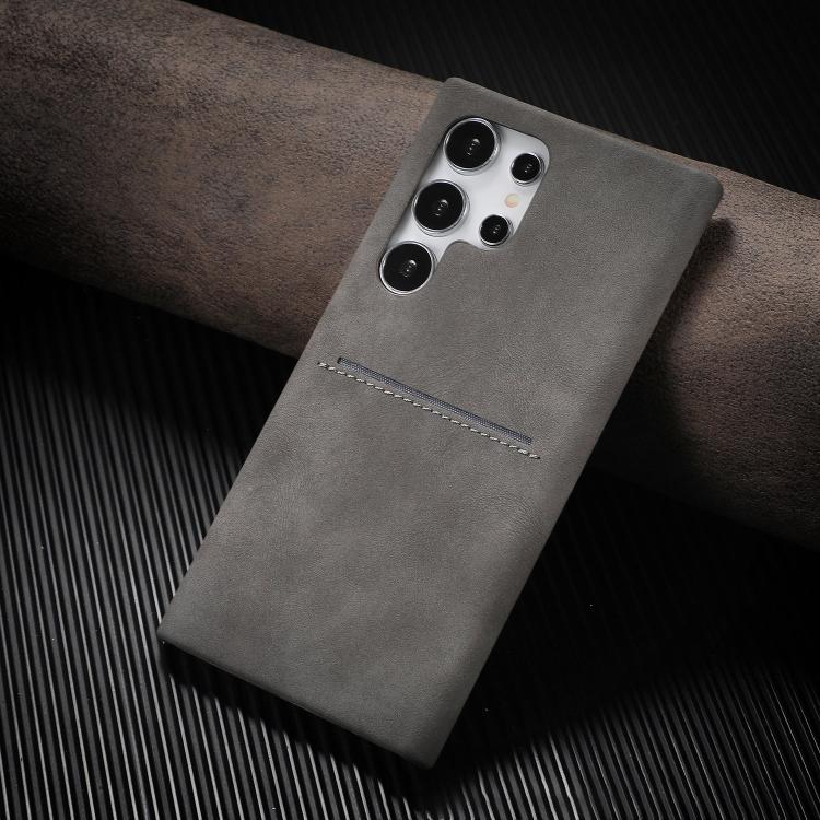 

For Samsung Galaxy S25 UItra 5G Skin Feel Sheepskin Card Slot Phone Case(Grey)