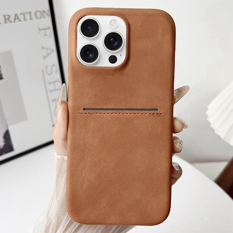 

For iPhone 16 Pro Max Skin Feel Sheepskin Card Slot Phone Case(Yellow)