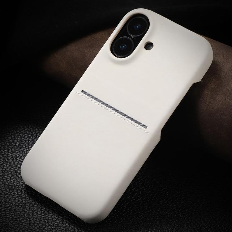 

For iPhone 16 Skin Feel Sheepskin Card Slot Phone Case(White)