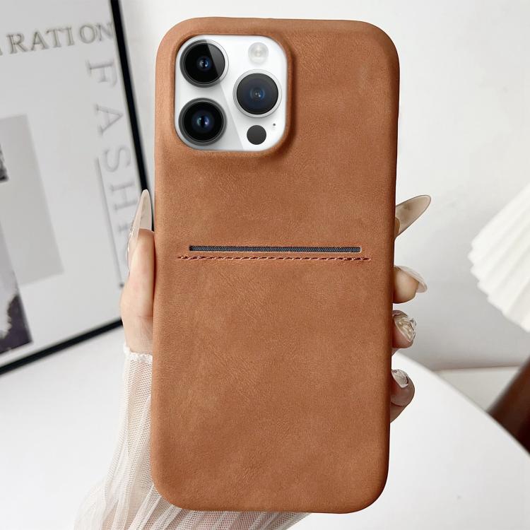 

For iPhone 14 Pro Max Skin Feel Sheepskin Card Slot Phone Case(Yellow)