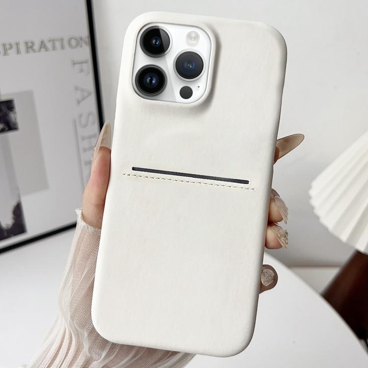 

For iPhone 14 Pro Skin Feel Sheepskin Card Slot Phone Case(White)