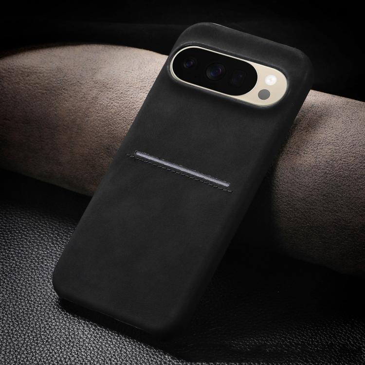 

For Google Pixel 10 Pro XL Skin Feel Sheepskin Card Slot Phone Case(Black)