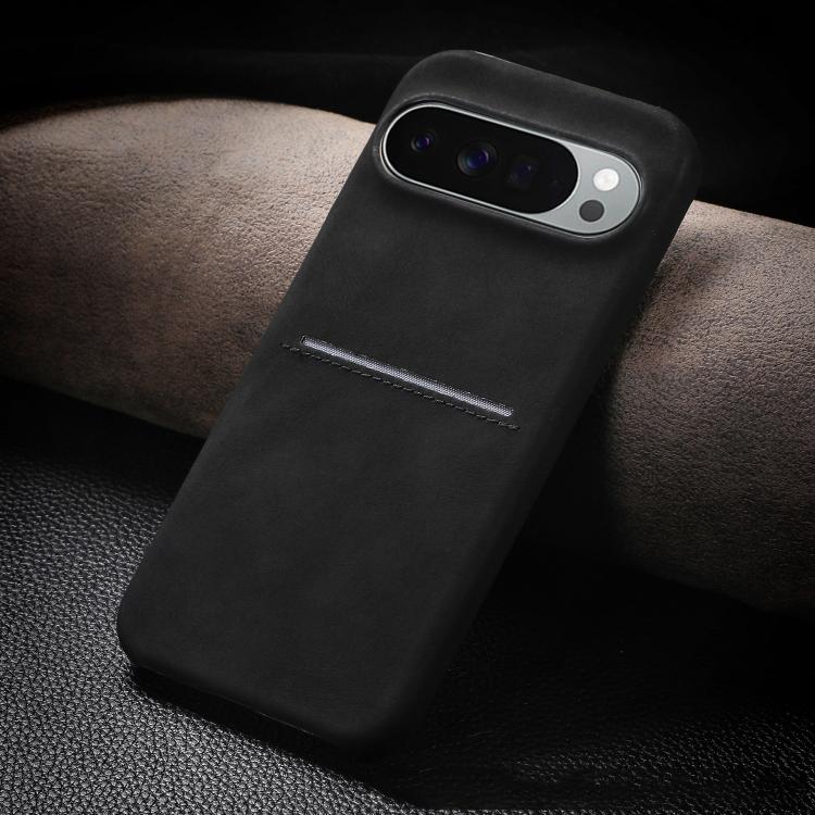 

For Google Pixel 11 Pro XL Skin Feel Sheepskin Card Slot Phone Case(Black)
