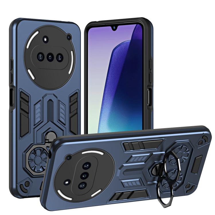 

For Nothing Phone 3a Double-Ring Holder PC Hybrid TPU Phone Case(Ocean Blue)
