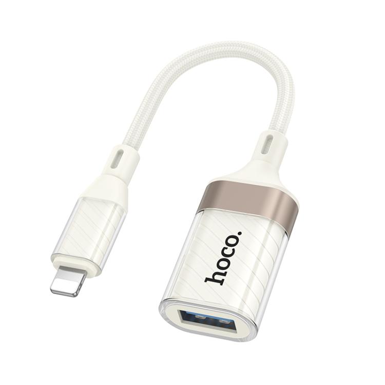 

hoco UA39 Crystal 8 Pin Male to USB 2.0 Female Adapter(Apricot)
