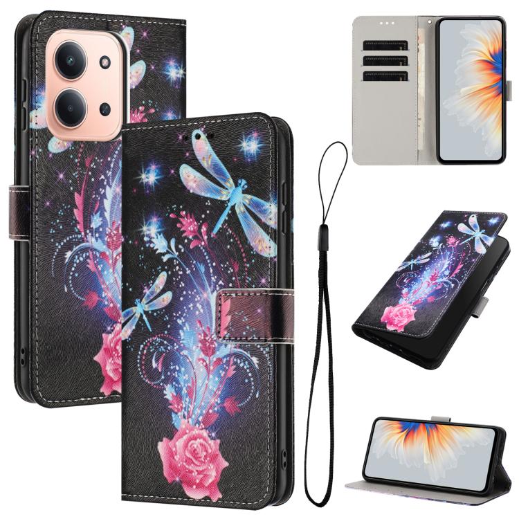 For Redmi 15C 5G / 4G EU 173mm Color Drawing Pattern Leather Phone Case(Dragonfly)