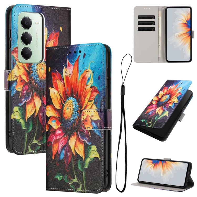

For Redmi 15 5G Global / 4G SEA 169mm Color Drawing Pattern Leather Phone Case(Sunflower)