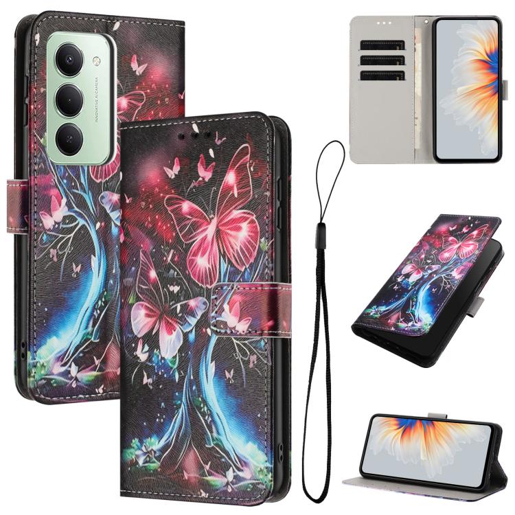 

For Redmi 15 5G / 4G EU 171mm Color Drawing Pattern Leather Phone Case(Butterfly Tree)