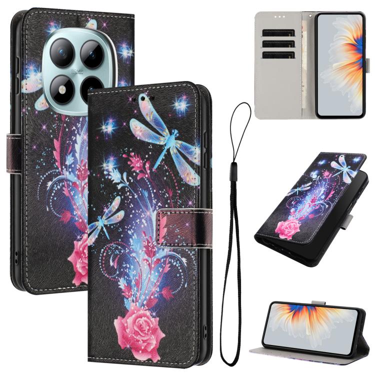 

For Redmi Note 15 Pro 5G Global 163.6mm Color Drawing Pattern Leather Phone Case(Dragonfly)